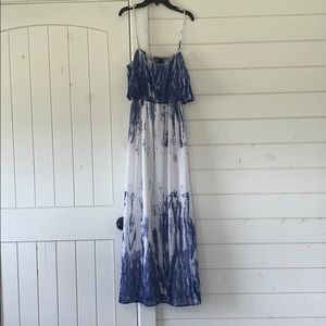 Blue & white maxi dress